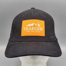 Traeger Wood Fire Pellet Grills Black Mesh Snapback Hat Meat Summer Trucker
