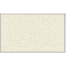 Pemberly Row Vinyl 2' x 3' Bulletin Board with Aluminum Frame in Ivory