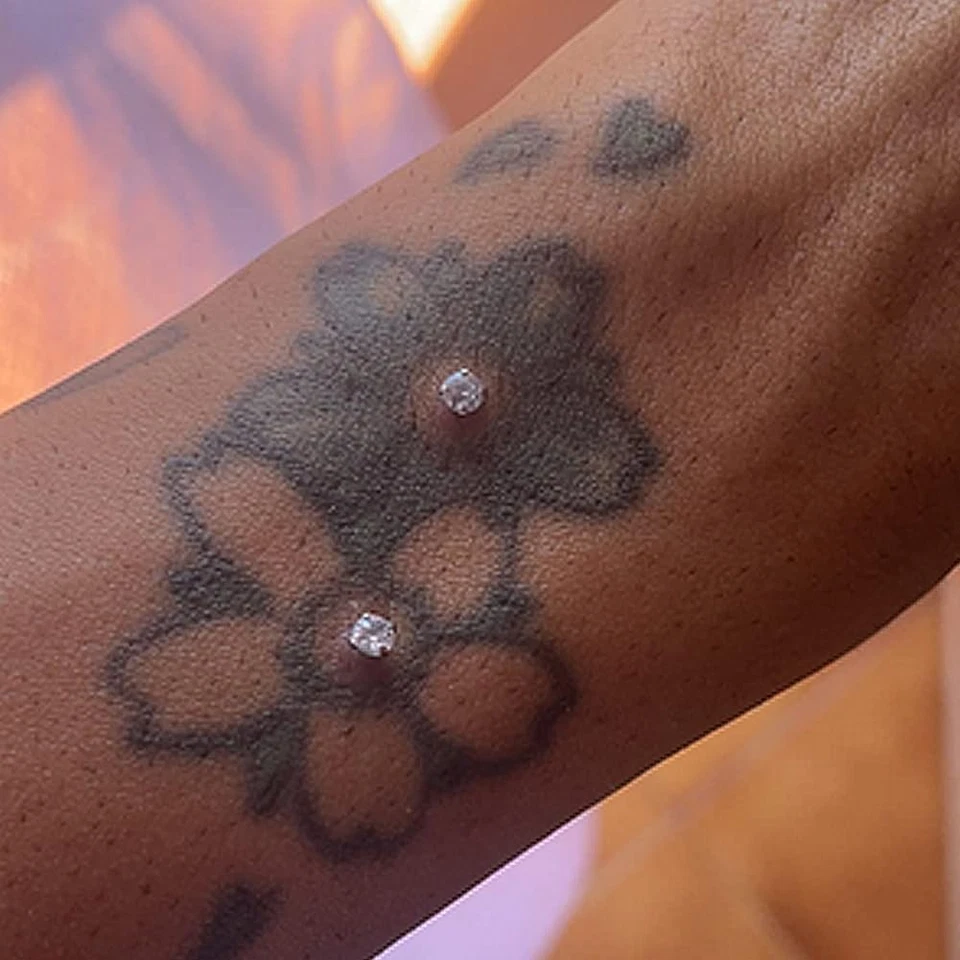 Acciaio Chirurgico Brillantino Microdermal Decoltè Piercing Anchor Tops - Immagine 4 di 4