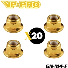VP-PRO GN-M4-F Gold M4 Flange Locknuts (20) Team Associated Losi Traxxas Arrma