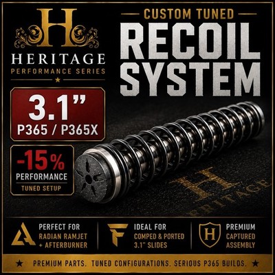 CUSTOM TUNED RECOIL SYSTEM - RADIAN RAMJET P365 / P365X 3.1  BUILDS