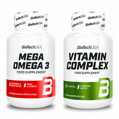 MEGA OMEGA-3 + VITAMIN COMPLEX - Healthy heart, brain, immune system, eyesight