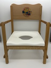Vintage Honeysuckle Wooden Potty Chair No Tray Or Catch Pan