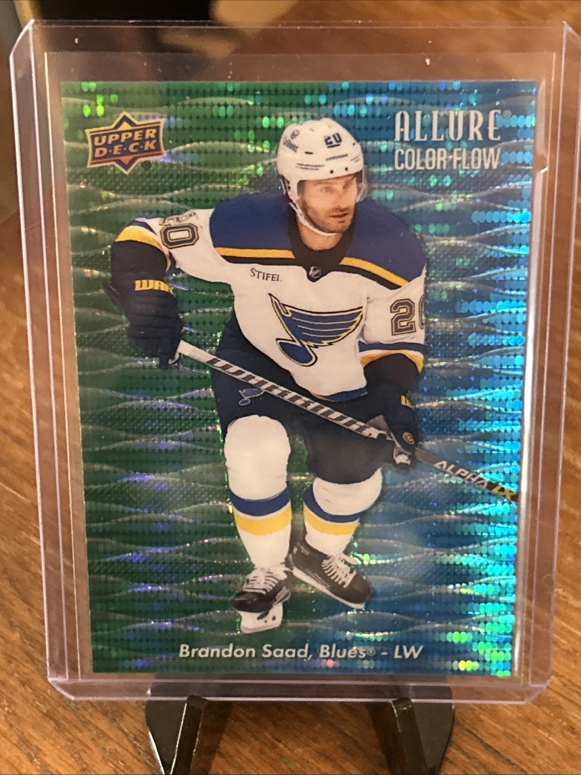 2023-24 Upper Deck Allure Brandon Saad Color Flow Green-Blue Spectrum /50 Hockey Card CF-30