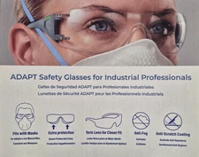 Moldex Adapt safety glasses, plus others, anti scratch, anti fog, UV resistant