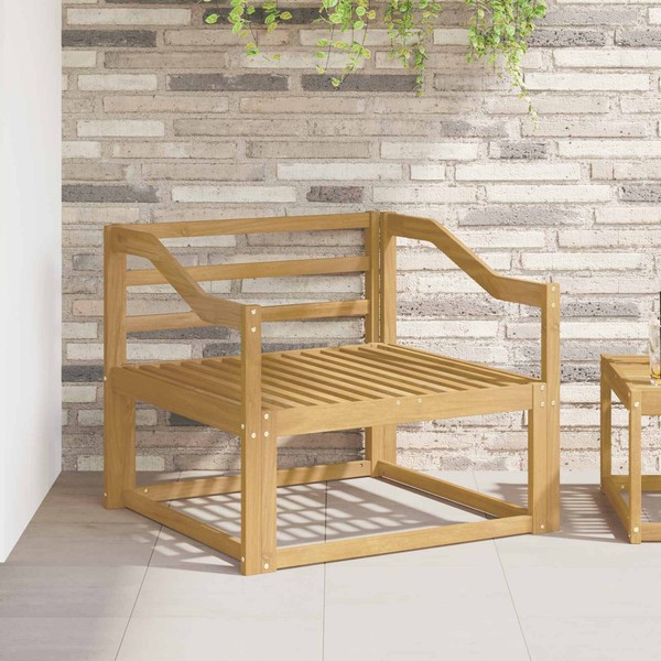 Armlehnen Modul 2 Pcs Weiß 79 X 4 X 73 Cm Massivholz Akazie Armlehnen Modul Holz-image