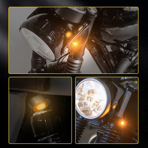 Black Amber Motorcycle Bullet Blinker Running LED Turn Signals Tail Rear Light - Picture 10 of 10