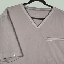 Jaanuu Mens 2XL Scrub Top Gray V-Neck Short Sleeve Graw J86055E