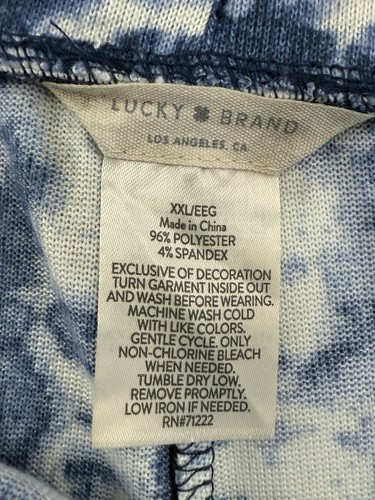 Lucky Brand Tie Dye Blue And White Sleep Set Size XXL - Picture 4 of 10