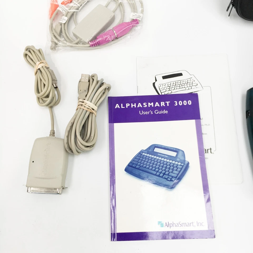 AlphaSmart 3000 Portable Word Processor - Vintage Keyboard Writer With Cables - Image 4 of 4