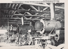 Chicago Burlington & Quincy Galesburg IL Tall Stacked Locomotives Mag Excerpt