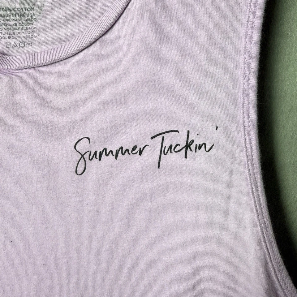 Pure Barre “Summer tuckin” Muscle Tank Light Pink 100% Cotton Women’s Size L - Image 4 of 4