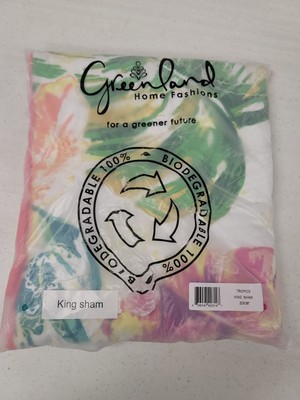 Greenland Home Fashions Tropics Coastal Palm One  King Sham- Coral