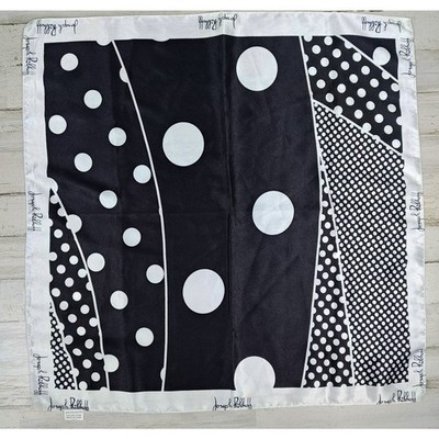 JOSEPH RIBKOFF Women's Square 20''x20'' Silk Like Scarf Black and White