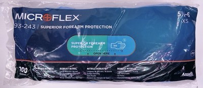 Pack of 100 - XS Microflex Gloves Elbow Length 16'' , Powder Free, 93-243