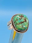 Vintage Navajo? Zuni? Silver Turquoise Ring Size 6.75-7