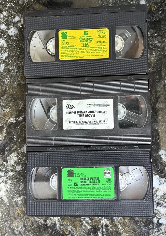 VINTAGE Teenage Mutant Ninja Turtles Movies 1 2 & 3 VHS Lot 3 TMNT Trilogy NICE! - Image 2 of 4