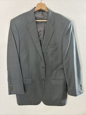 Jos A Bank Men  s Blazer 42L Signature Gold Tailored Fit 100 Wool Gray Striped