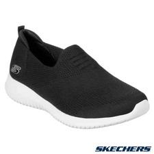Skechers Ladies Ultra Flex Trainers in Black - Brand New (UK 4,5,6,7)