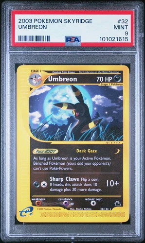 PSA 9 Umbreon #32 2003 Pokemon Skyridge 101021615