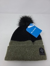 Columbia Adult Unisex One Size Winter Blur Pom-Pom Beanie Stone Green/Black