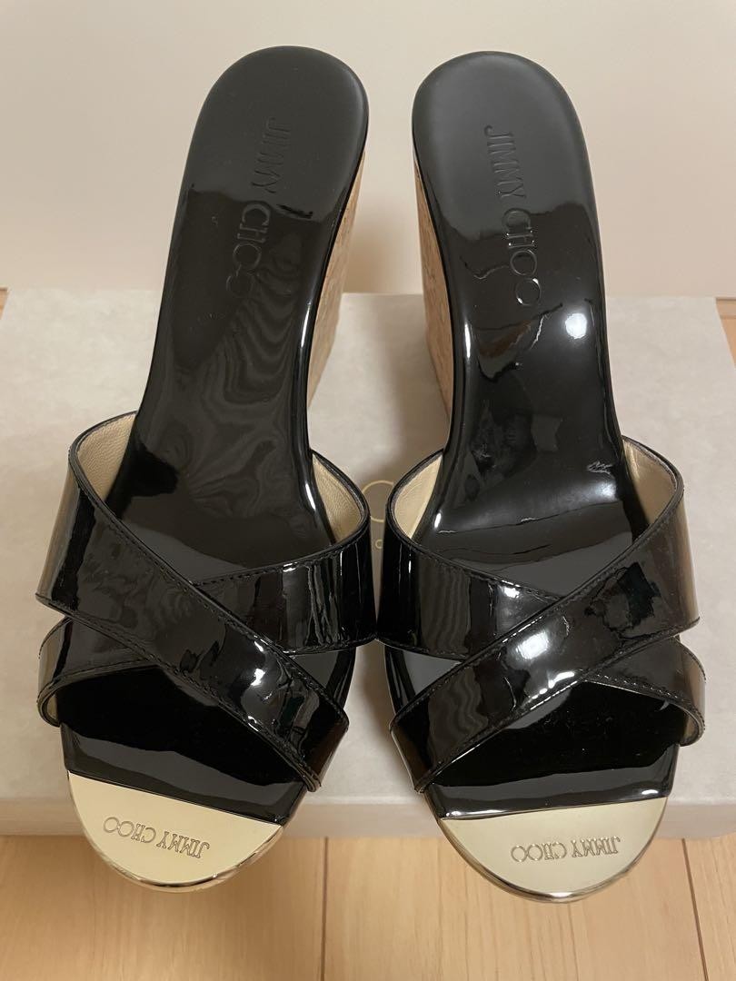 APL Jimmy Choo Mules sandali tacco pelle nero EU38 US8 69295c