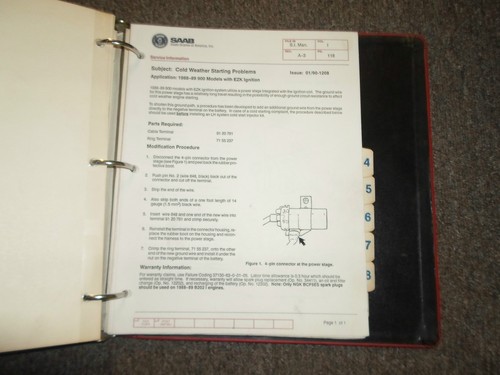 1987 88 89 1990 Saab Todos los Modelos Técnico Servicio Información Boletines - Imagen 11 de 12