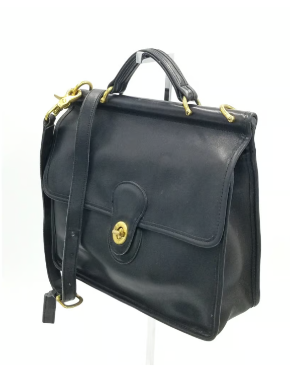 Coach Vintage Willis Black 0234-340 Leather Crossbody w/Turnlock