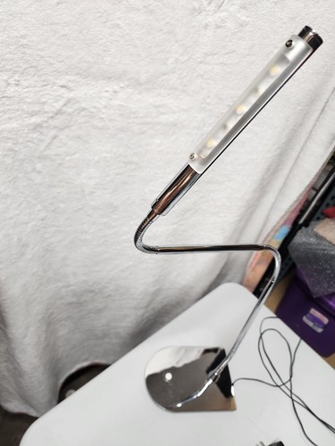 Adjustable Modern Chrome Colored Table Lamp - Picture 4 of 12
