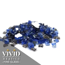 VIVID Ocean Blue, Bronze Premium Blend 1/2" Fireplace Fire Pit Fireglass Glass