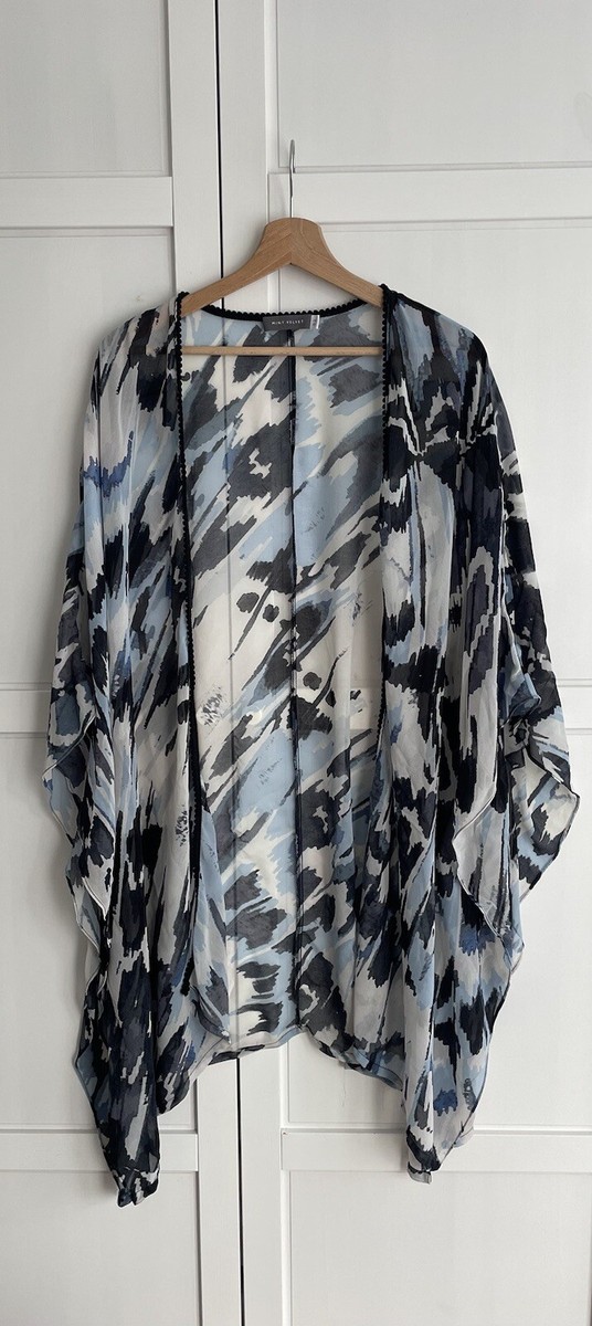 Mint Velvet sheer white/black/blue lightweight loose fit jacket - Main Image