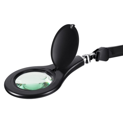 LED Magnifying Glass Desk Lamp w/ Swivel Arm & Clamp 2.25x Magnification Black - Picture 8 of 8