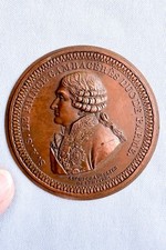 1815 Bronze France Uniface Medal Cambaceres Duke Parma, Napoleon Revolution