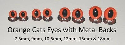 CELLOEXPRESS ORANGE KATZEN Kristallaugen - METALLRÜCKEN - traditioneller Teddybär Spielzeug Puppe Sicherheit