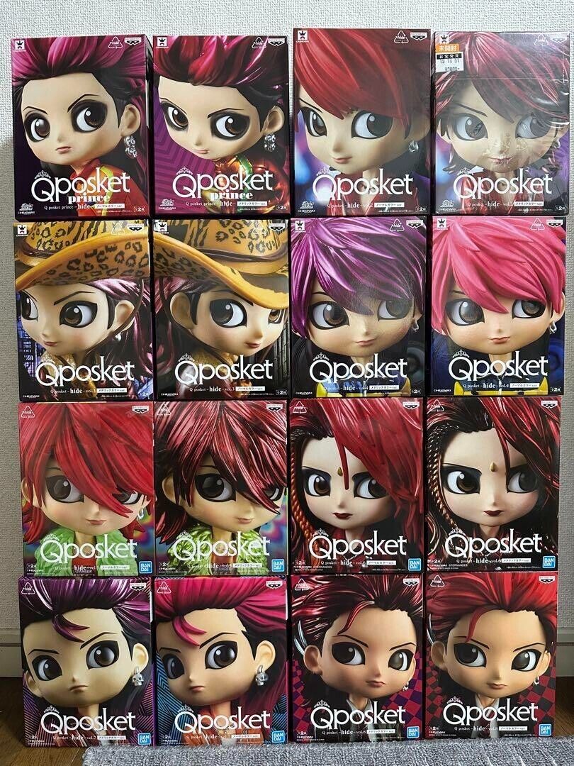 Q posket X-JAPAN hide figure Full comp 16 types(NO.1~NO.8,2 Q posket X-JAPAN hide figure Full comp 16 types(NO.1~NO.8,2
