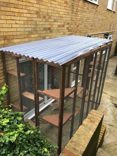 Catio/2-Sided Cat Run 6ft x 9ft x 7ft5" – Secure Outdoor Enclosure Play Area - Picture 11 of 11