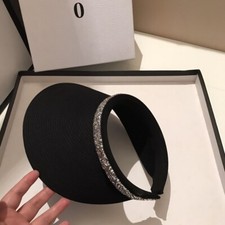 Summer rhinestone empty top hat fashionable sunscreen woven sun hat travel cap