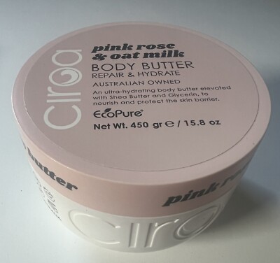 NEW Ciroa Body Butter Pink Rose Oat Milk Vegan Hydrating 450gr 15.8oz 