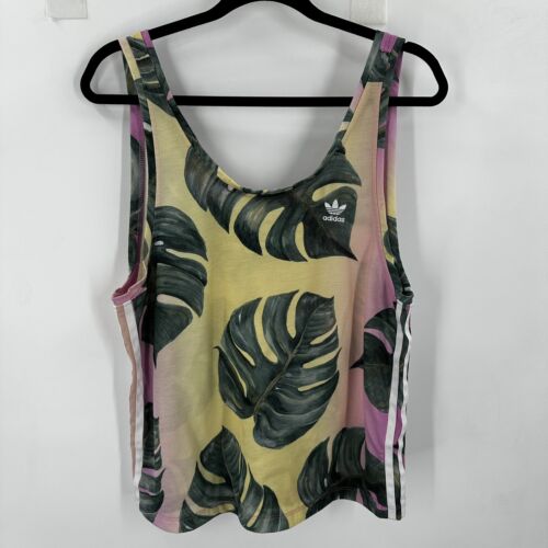 Adidas X Farm Top Womens S Uk 10 Tropical 3 Striped Tank Oversized Ombre