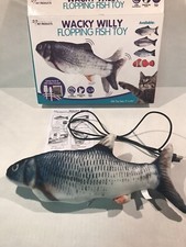 Whimsical Wacky Willy Flopping Fish Cat Toy Cotton & Polyester 11" LX 4 1/2"