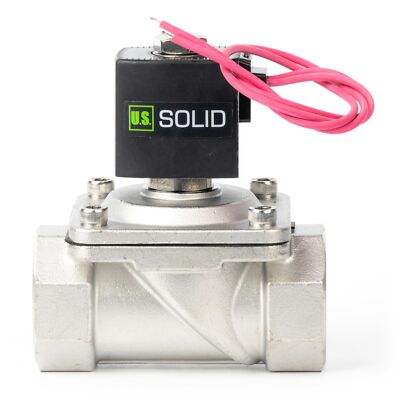 U.S. Solid 1 1/4 inch Stainless Steel Solenoid Valve 12V DC Lead Wire Type
