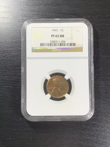 1941 1C Penny PF65 RB NGC WHEAT