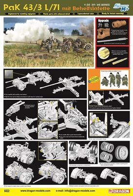 DRAGON 1/35 6522 PaK 43/3 L/71 mit Behelfslafette Upgrade Model Kit