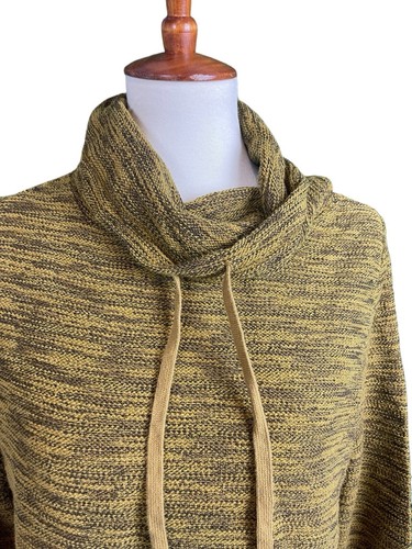 Old Navy Women's Mock Neck Long Sleeve Drawstring Sweater Yellow Petite Small - Picture 2 of 9