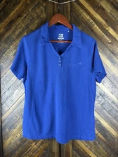 Cutter & Buck Women's Polo Shirt XL Blue DryTec Short Sleeve V-Neck Spirit Aero