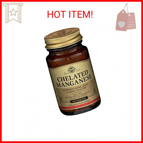 Solgar, Chelated Manganese, 8 Mg, 100 Tablets - Maple Herbs