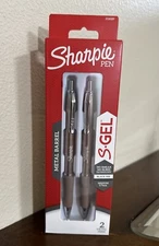 SHARPIE S-Gel Metal RT Gel Pen 0.7mm Medium Point Retractable, Black Ink 2/Pack