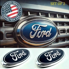 Blue Ford 2 Emblems Oval Front Rear F150 05-14 F250 05-07 F350 05-07 Edge 11-14