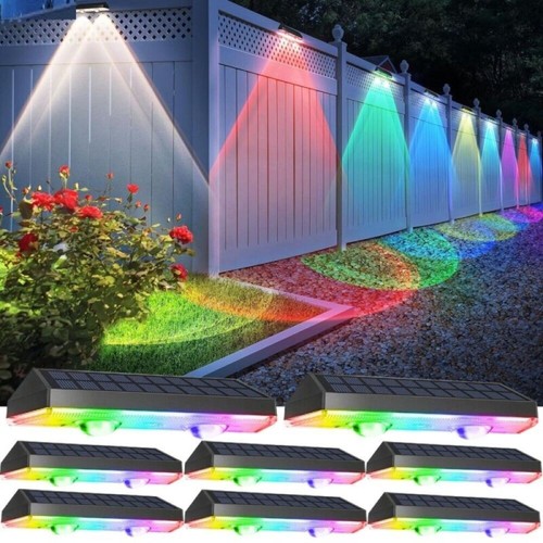 2-8x LED Solarleuchten Wandlampen Zaunleuchte Gartenleuchte Außen Treppen Lampe - Bild 15 von 15