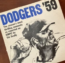 ORIGINAL Vintage VIN SCULLY - Dodgers '59 - private label EX vinyl LP - KMPC
